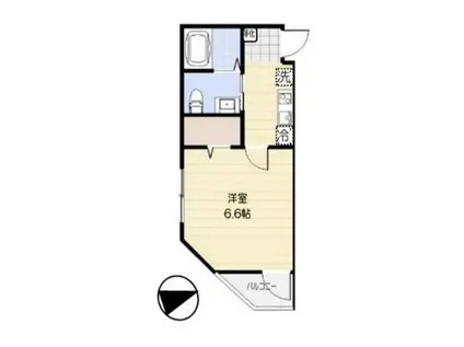 ソラーナレジデンス(1K/2階)の間取り写真