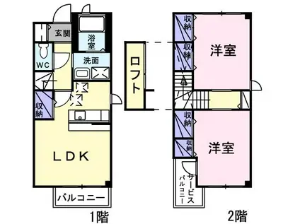 サンワードI(2LDK/1階)の間取り写真