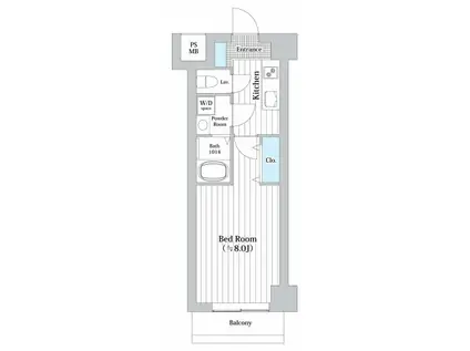 モアイ川崎西口(1K/11階)の間取り写真