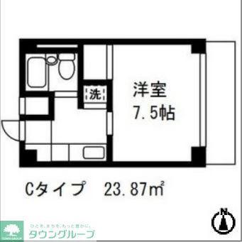 リヴェール川越(1K/4階)の間取り写真