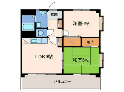 リベルテ21(2LDK/2階)の間取り写真