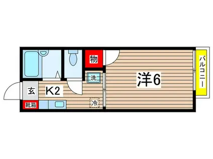 メゾンやまさき(1K/1階)の間取り写真