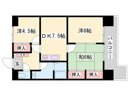 サンブリッジ(3DK/2階)の間取り写真