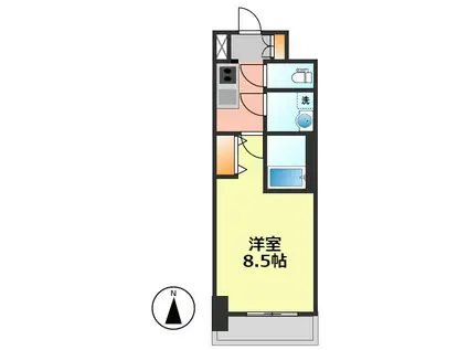 S-RESIDENCE浄心II(1K/2階)の間取り写真
