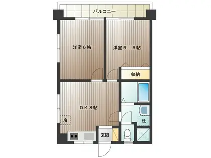 ハーミットセル南阿佐ヶ谷(2DK/2階)の間取り写真