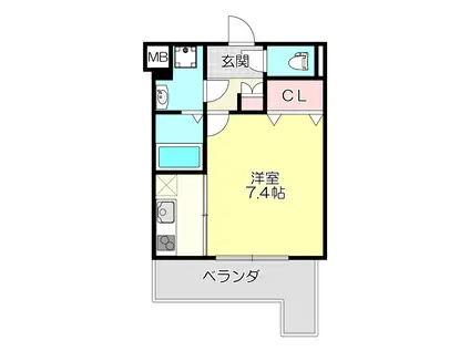 Mプラザ布施駅前参番館(1K/11階)の間取り写真