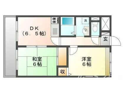 メルベーユ雅(2DK/3階)の間取り写真