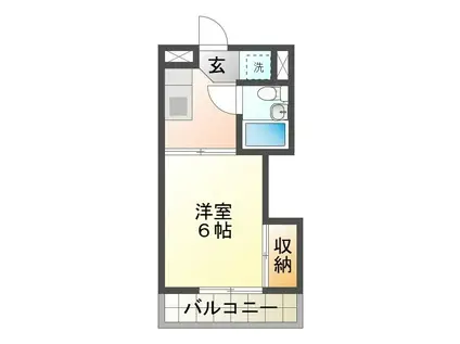 江戸橋マンションB(1K/2階)の間取り写真