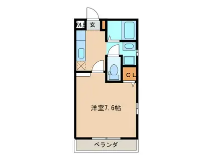 サンビレッジII(1K/2階)の間取り写真