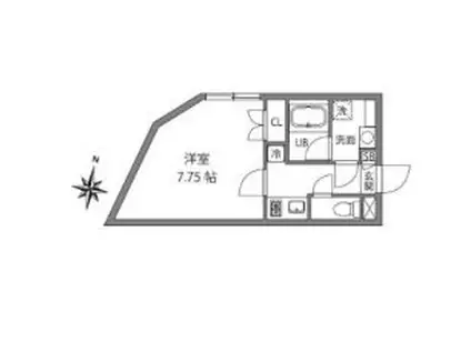 FABRIC中井DUERESIDENCE(1K/2階)の間取り写真