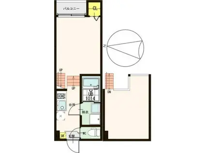 プライム山手コート(1K/2階)の間取り写真