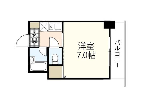 比治山エコテラス(1K/4階)の間取り写真