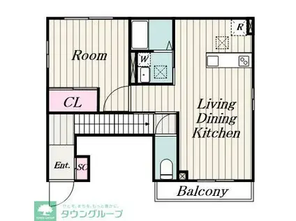 ワンライフ(1LDK/2階)の間取り写真
