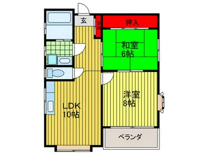 シャルムハイツ(2LDK/2階)の間取り写真