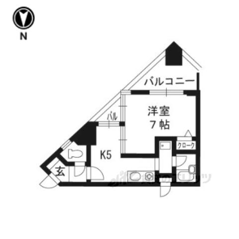 エスリード京都駅前(1DK/5階)の間取り写真