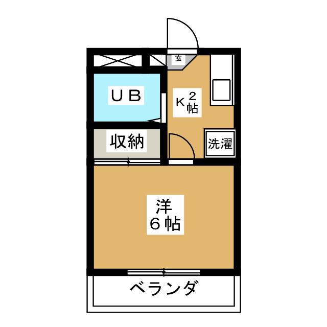 ガーデンパーク日野(1K/2階)の間取り写真