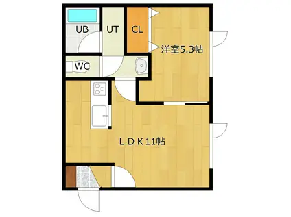 COSMO BULK(1LDK/1階)の間取り写真