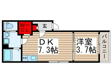 CASA COMFORT(1DK/3階)の間取り写真