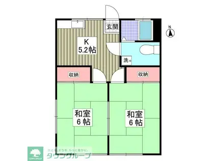 リファレンス君津(2DK/1階)の間取り写真