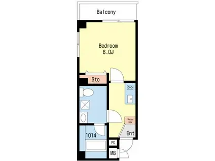 BLANC NOIR(1K/4階)の間取り写真