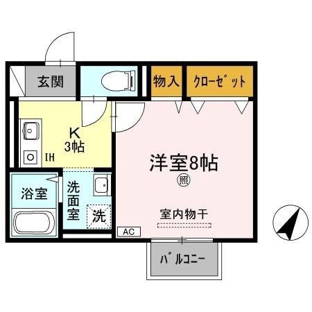 たんぽぽ(1K/1階)の間取り写真