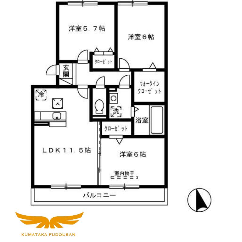 レルシエンテ(3LDK/3階)の間取り写真