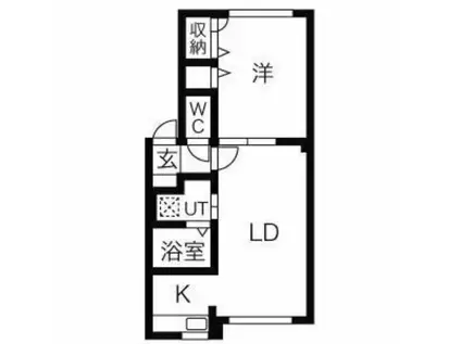 エスポワールB(1LDK/1階)の間取り写真