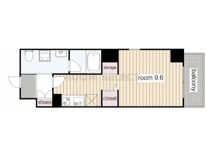 グレーシアコート金山(1K/10階)の間取り写真