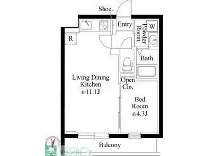 CASAFIORE南千住(1LDK/4階)の間取り写真