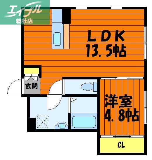 ＪＲ山陽本線 中庄駅 徒歩25分 2階建 築8年(1LDK/1階)の間取り写真