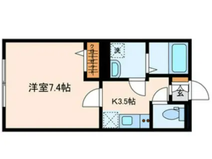 Tスクエア(1K/2階)の間取り写真
