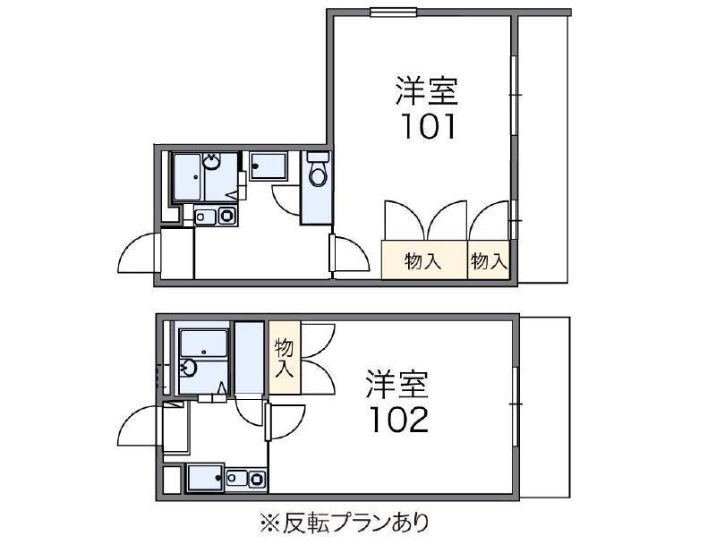 レオパレスかりん(1K/2階)の間取り写真