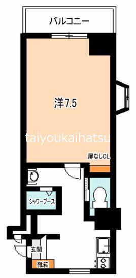 VILLA加治屋(1K/4階)の間取り写真