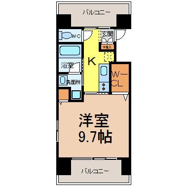 CASTELLO ASSO(1K/3階)の間取り写真