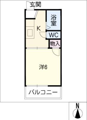 フォーブル大井田B(1K/1階)の間取り写真