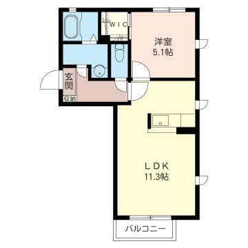 ハニーエイト(1LDK/2階)の間取り写真