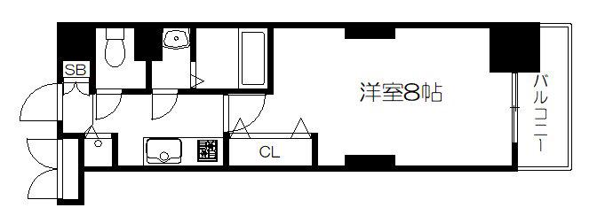 LUXE京都西大路(1K/2階)の間取り写真