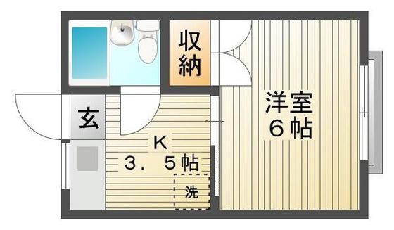 パールメゾン(1K/2階)の間取り写真