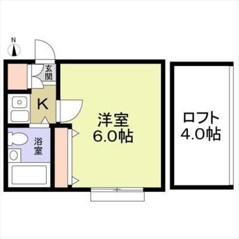 アメニティ東戸塚(1K/2階)の間取り写真