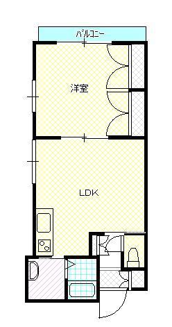 シャルム小白川F棟(1LDK/1階)の間取り写真
