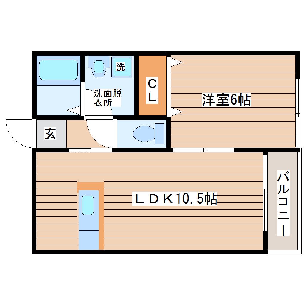 クオリア(1LDK/1階)の間取り写真