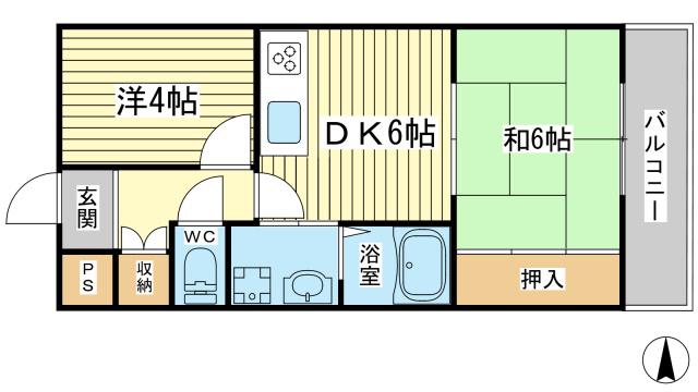 HIJIRIマンション(2DK/2階)の間取り写真