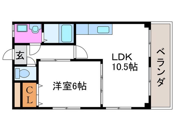 ハイツ中川(1LDK/1階)の間取り写真