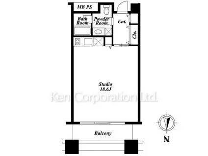 芝浦アイランド エアタワー(ワンルーム/20階)の間取り写真