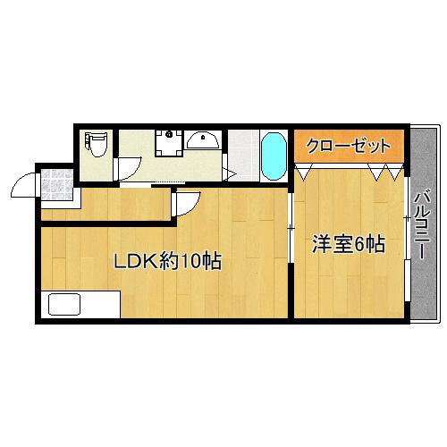 阪東ハイツ(1LDK/3階)の間取り写真