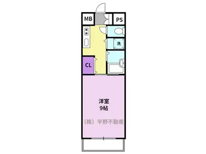 リファレンス久留米駅前(1K/3階)の間取り写真