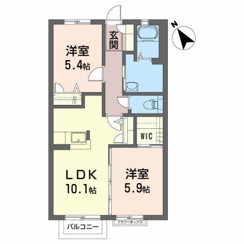 ハニーバレーキャッスル(2LDK/2階)の間取り写真