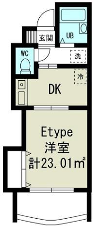 ノルデンハイム東三国(1DK/1階)の間取り写真