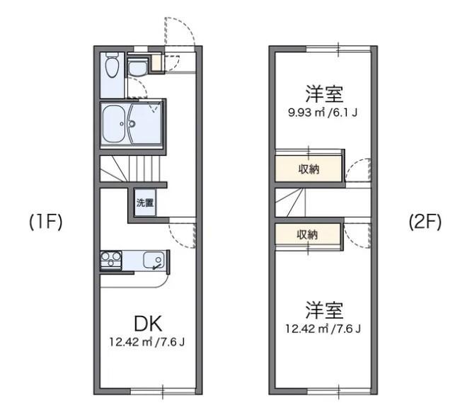 レオパレスルミエール(2DK/1階)の間取り写真