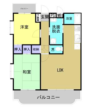 アイリステラモトI(2LDK/2階)の間取り写真